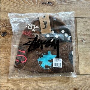 Stussy Mixed Logo Skullcap Brown Beanie